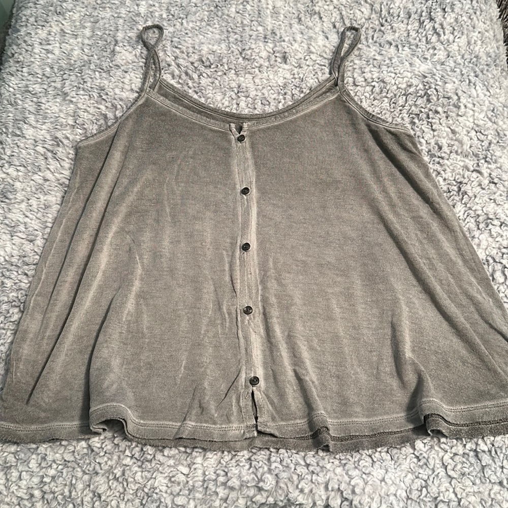 Grey Spaghetti Strap Soft Top